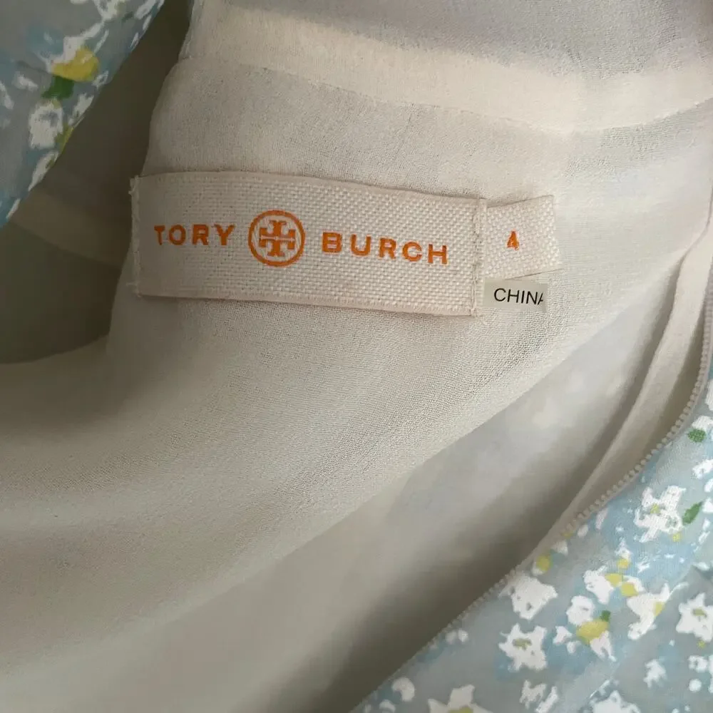 Tory Burch Beaded Dress Size 4 Side Zip, fully lined. Open back